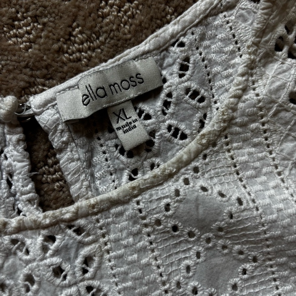 Ella Moss White Eyelet Boho Brianne Blouse - Picture 6 of 11